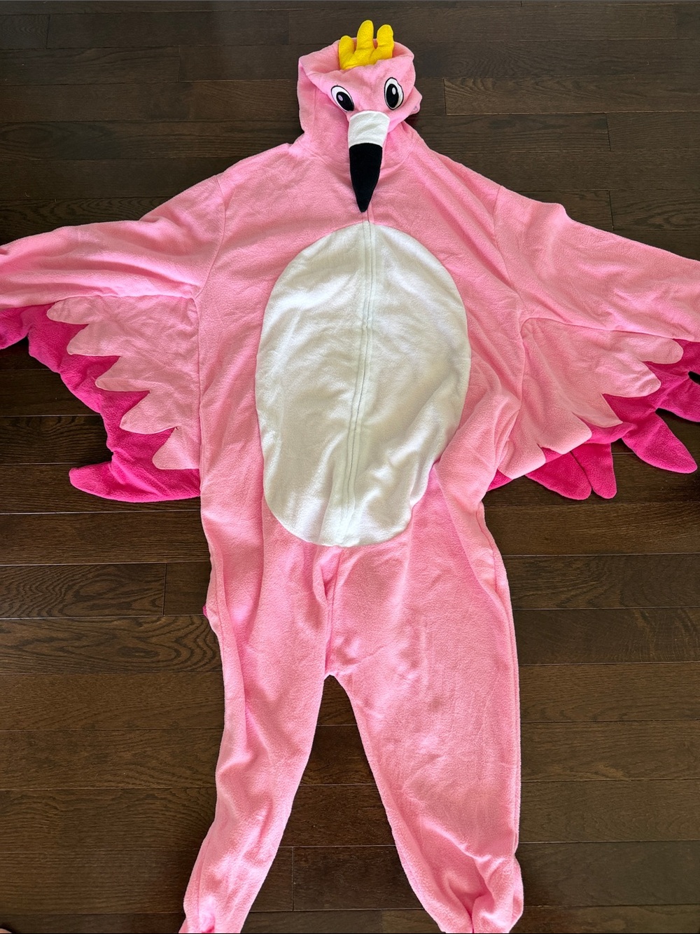Pink Flamingo Onesie Adult medium Costume with Hood